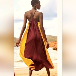 Coral Midi Dress, Pinot Noir